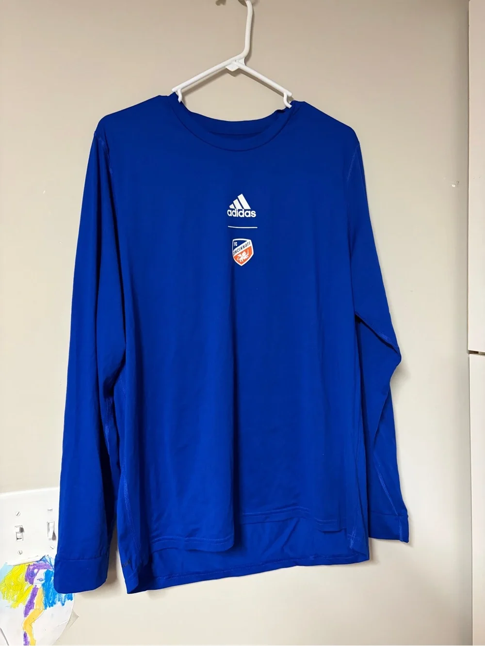 Soccer FC Cincinnati adidas Blue Creator Long Sleeve T-Shirt Performance Shirt
